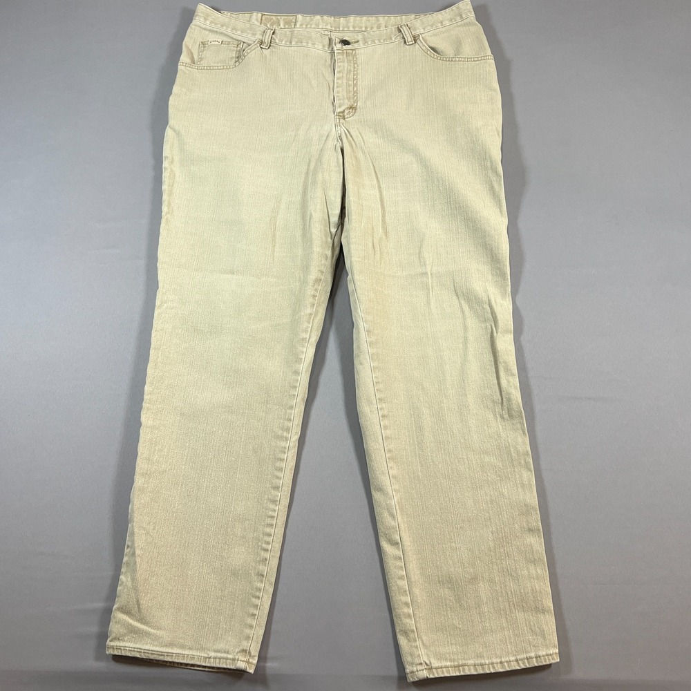 Riders Jeans Mens 38 W Beige Denim Mid Rise Straight Leg Zip Fly Superior Fit